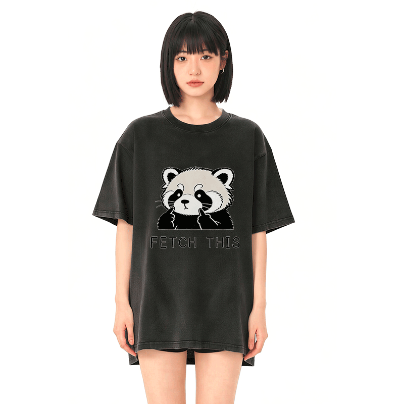 Hol dir dieses Panda-Grafik-Modakawa-Vintage-T-Shirt aus 100 % Baumwolle (gewaschen). - image 2