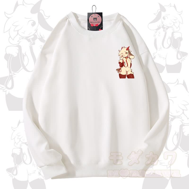 MODAKAWA X zarckets Goat Graphic Unisex Sweatshirt - Weiß B - 3XL - image 4