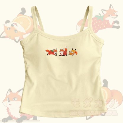 Fruit Fox Graphic Modakawa Cami Top - Gelb - One Size - image 5