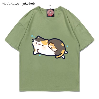 MODAKAWA X gud_doodle T-Shirt mit schlafendem Katzen-Print - Dark Green - 5XL - image 7