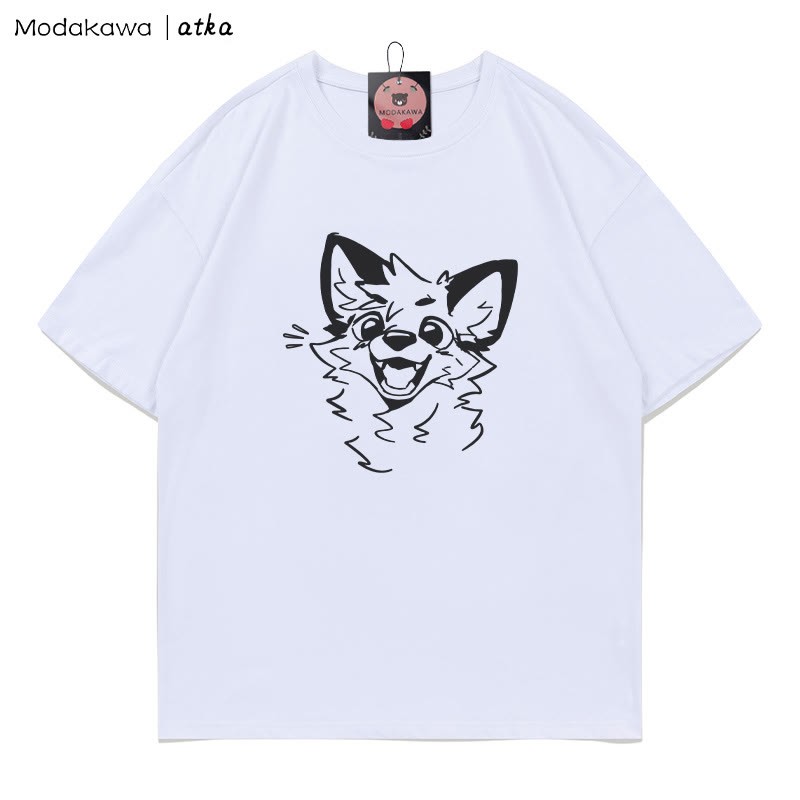 MODAKAWA X atka Cheerful Fox Grafik-T-Shirt - White - 5XL - image 3