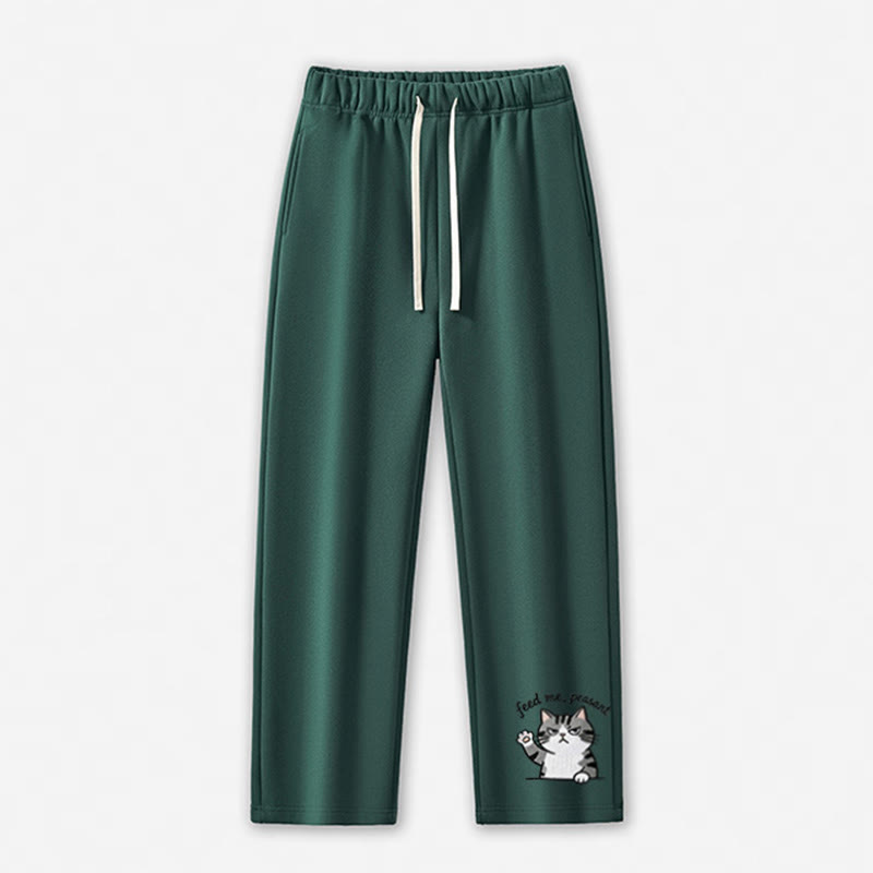 FÜTTER MICH, BAUER! Freizeithose mit Katzenpfoten-Motiv - Green - 5XL - image 7