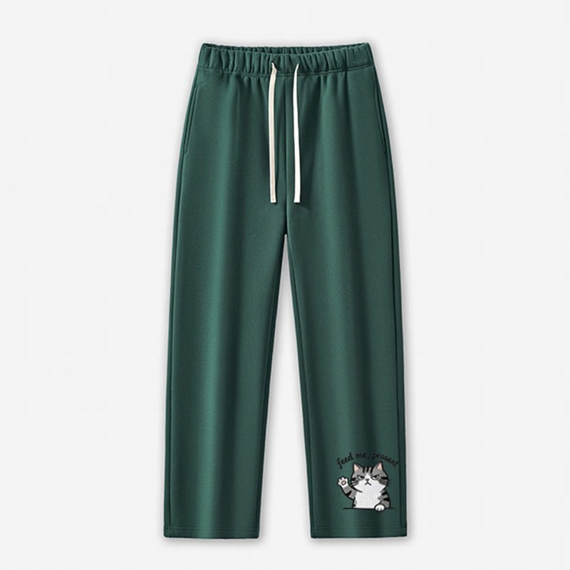 FÜTTER MICH, BAUER! Freizeithose mit Katzenpfoten-Motiv - Green - 5XL - image 7