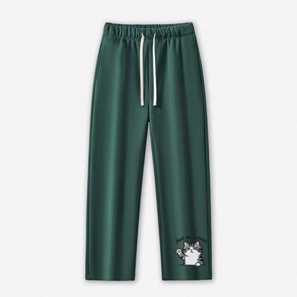 FÜTTER MICH, BAUER! Freizeithose mit Katzenpfoten-Motiv - Green - 5XL - image 7