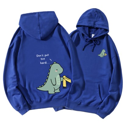 Passender Hoodie für Paare mit Dinosaurier-Grafik - Blue A - 5XL - image 12