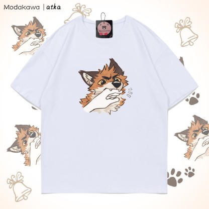 MODAKAWA X atka Playful Fox Grafik-T-Shirt - White - 5XL - image 6