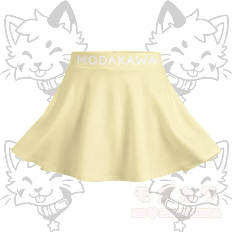 MODAKAWA X popipeko Kitty Graphic Crop Tank Sport Top Skirt Matching Outfit - Gelber Rock - 2XL - image 7