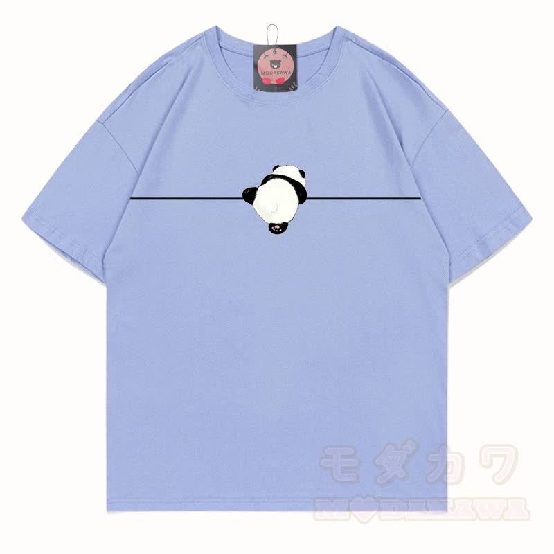 MODAKAWA Panda Grafik T-Shirt aus 100 % Baumwolle - Dunstblau - 5XL - image 10