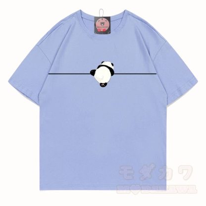 MODAKAWA Panda Grafik T-Shirt aus 100 % Baumwolle - Dunstblau - 5XL - image 10