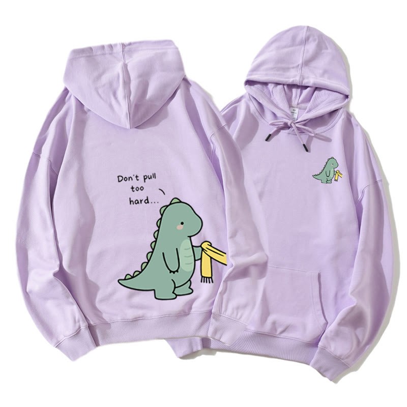 Passender Hoodie für Paare mit Dinosaurier-Grafik - Purple A - 5XL - image 4