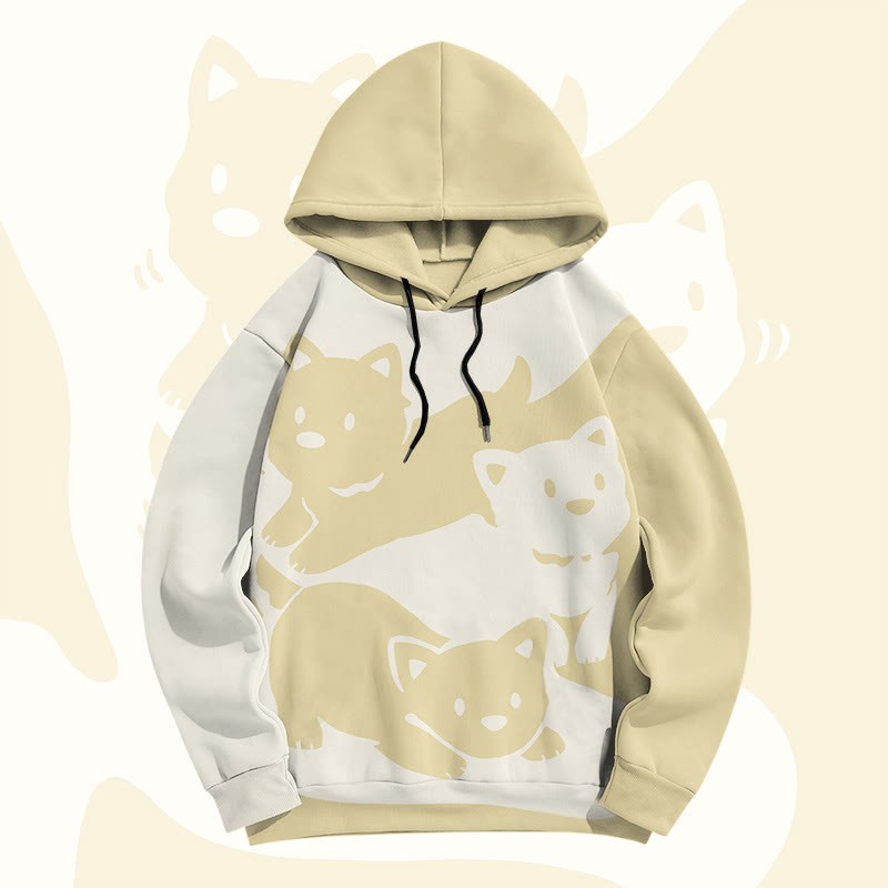 MODAKAWA Pullover-Hoodie mit Welpenmotiv und Farben -Print - Yellow - 6XL - image 3