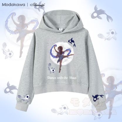 MODAKAWA X Shionslife Kurzer Baumwoll-Hoodie „Katara Water Bending“ mit Grafik - Grau - 3XL - image 3
