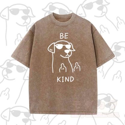MODAKAWA BE KIND Cooles Kurzarm-T-Shirt mit Hundeprint - Brown B - 5XL - image 12