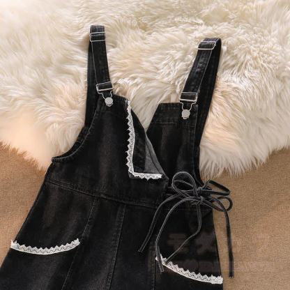 Niedliches Set aus Hoodie und Jeans-Latzhose mit Fuchspfotenabdruck (zweiteilig) - image 8
