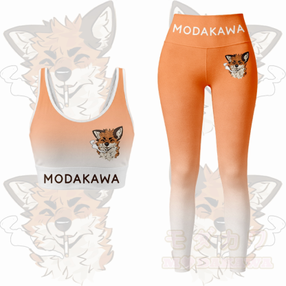 MODAKAWA X atka Smoking Fox Sport-BH-Top mit Farbverlauf und passender Leggings - Orange Set - 5XL - image 11