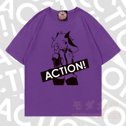 MODAKAWA X zarckets ACTION Goat Graphic 100% Baumwoll-T-Shirt - Lila - 5XL - image 20