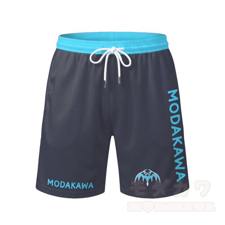 MODAKAWA X Aki Bat Graphic Herren-Sport-T-Shirt, Shorts mit Kordelzug und passendem Outfit - Blaue Shorts - 5XL - image 10