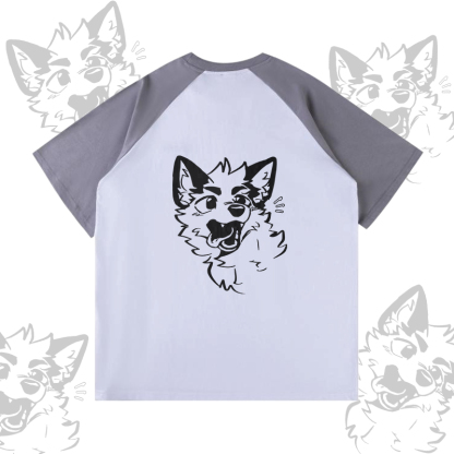 MODAKAWA X atka Fox Graphic Farben Block Pocket T-Shirt Shorts passendes Outfit - White & Grey T-shirt - XL - image 5
