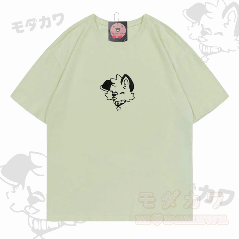 MODAKAWA X popipeko Besticktes T-Shirt mit fröhlichem Welpenmotiv aus Baumwolle - Grün - 5XL - image 6