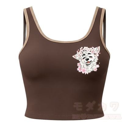 MODAKAWA X atka Wolf Print Cami Top Split Skort Zweiteiliges Set - Kaffee-Top - 2XL - image 13