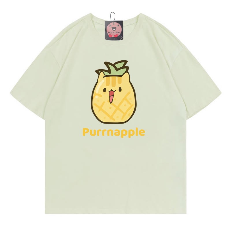 PURRNAPPLE Purr Ananas-Print Modakawa T-Shirt - Light Green - 5XL - image 4