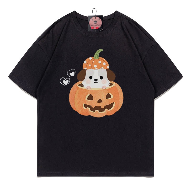 T-Shirt mit Kürbiswelpen-Print - Black - 5XL - image 4