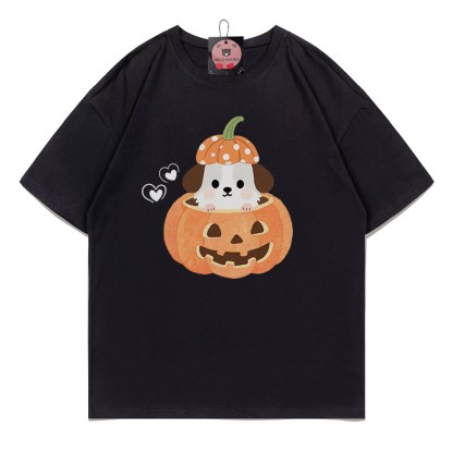 T-Shirt mit Kürbiswelpen-Print - Black - 5XL - image 4