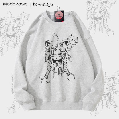 MODAKAWA X bonne_syu Unisex-Sweatshirt mit Katzenmotiv - Grey - 5XL - image 3