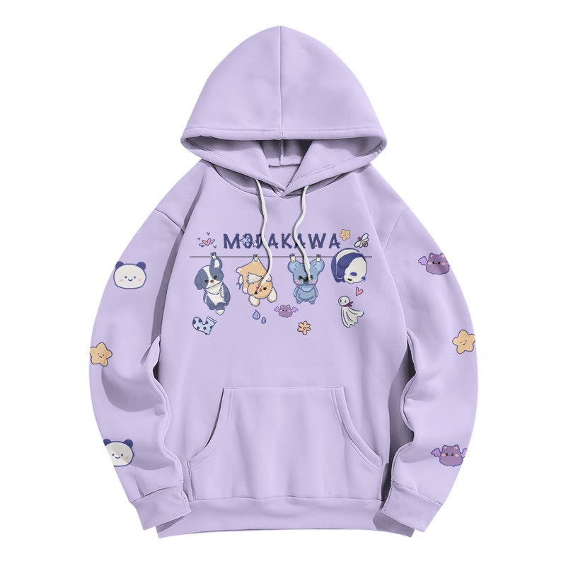 Drying Dolls – Lockerer Modakawa-Hoodie mit Buchstaben-Print - Purple - 5XL - image 4