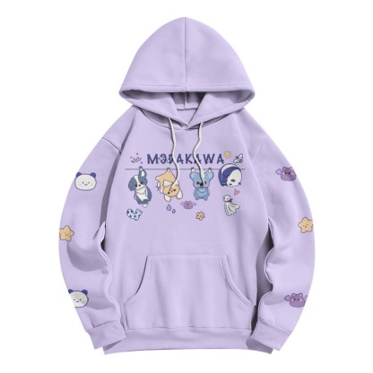 Drying Dolls – Lockerer Modakawa-Hoodie mit Buchstaben-Print - Purple - 5XL - image 4
