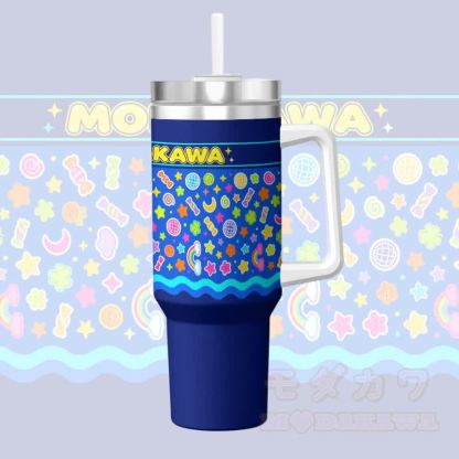 MODAKAWA X popipeko Candy Pattern 40 oz Edelstahlbecher - Blau - 40 oz / 1200 ml - image 5