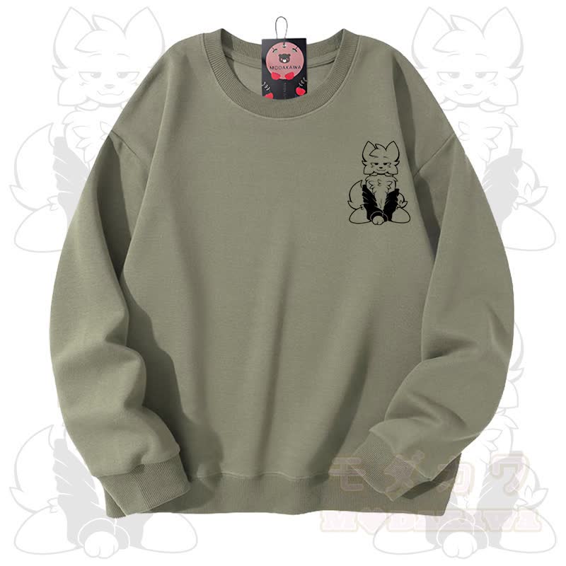 MODAKAWA X zarckets Fox Graphic Unisex Sweatshirt - Hellgrün B - 3XL - image 12