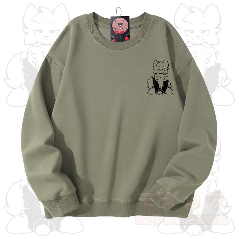 MODAKAWA X zarckets Fox Graphic Unisex Sweatshirt - Hellgrün B - 3XL - image 12
