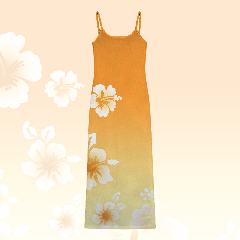 Modakawa Slipkleid mit floralem Grafikmuster und Farbverlauf - Yellow - 5XL - image 4