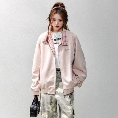 Zweiteiliges Set aus Vintage-Karojacke und Cargohose - Rosa Top - 2XL - image 8