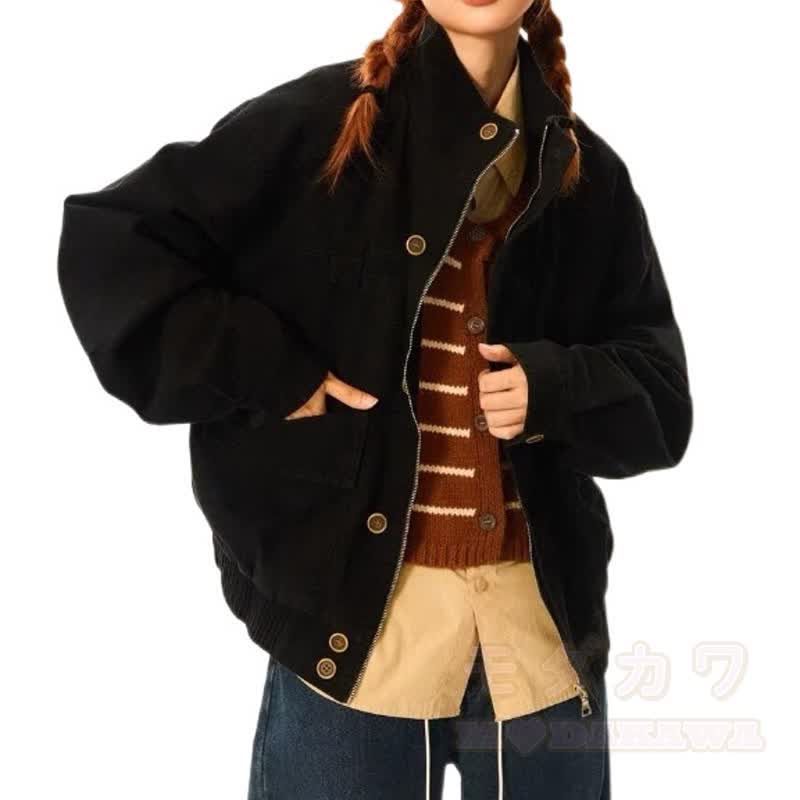 Vintage Stehkragen-Cago-Jacke (locker geschnitten) - image 6