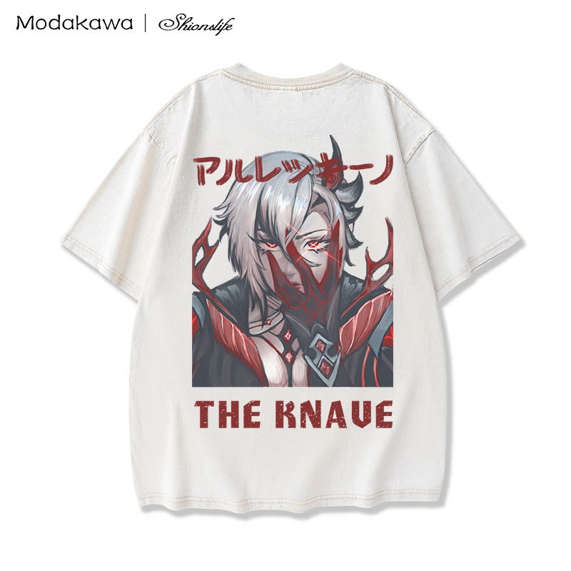 MODAKAWA X Shionslife – The Knave – Gewaschenes T-Shirt aus 100 % Baumwolle - Apricot - 5XL - image 6
