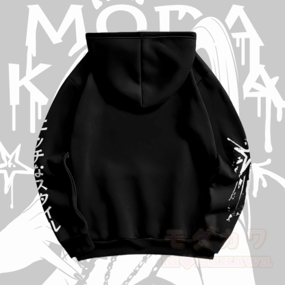 Modakawa Pullover Hoodie mit Anime-Mädchen-Grafik - image 3