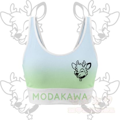 MODAKAWA X popipeko Hirsch-Grafik Crop Tanktop Sport Top Rock passendes Outfit - Blau & Grün Top - 2XL - image 5