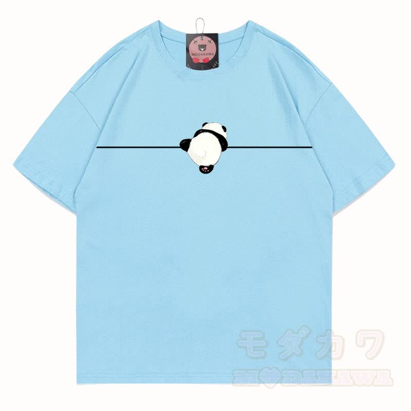 MODAKAWA Panda Grafik T-Shirt aus 100 % Baumwolle - Himmelblau - 5XL - image 14