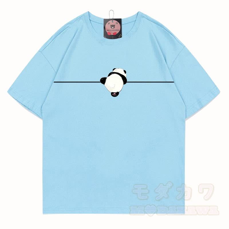 MODAKAWA Panda Grafik T-Shirt aus 100 % Baumwolle - Himmelblau - 5XL - image 14