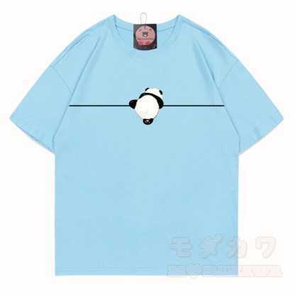 MODAKAWA Panda Grafik T-Shirt aus 100 % Baumwolle - Himmelblau - 5XL - image 14