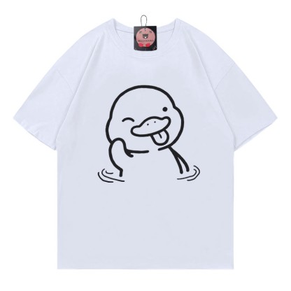 Lustiges T-Shirt mit Entenaufdruck - White - 5XL - image 3