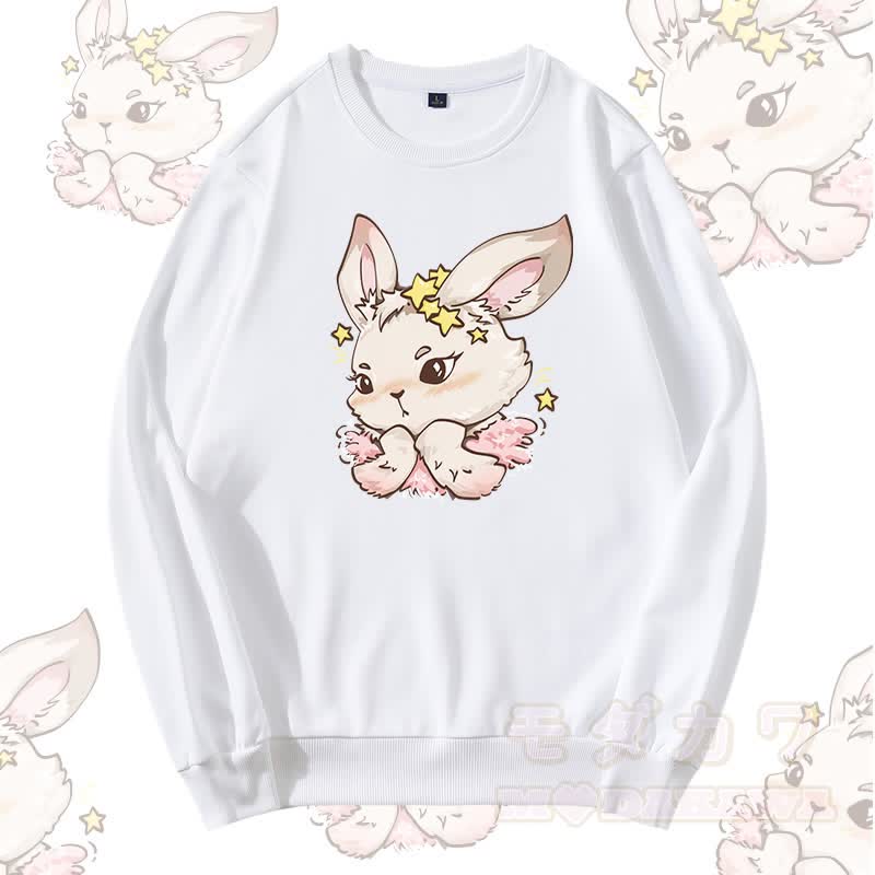MODAKAWA Star Bunny Graphic Rundhals-Sweatshirt - Weiß - 5XL - image 3