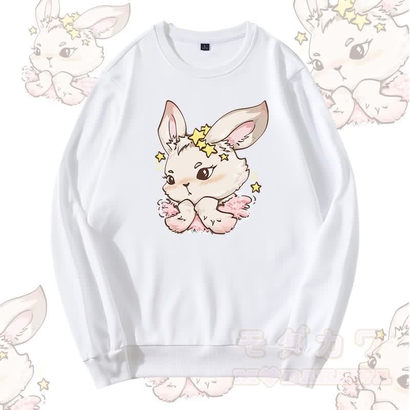MODAKAWA Star Bunny Graphic Rundhals-Sweatshirt - Weiß - 5XL - image 3