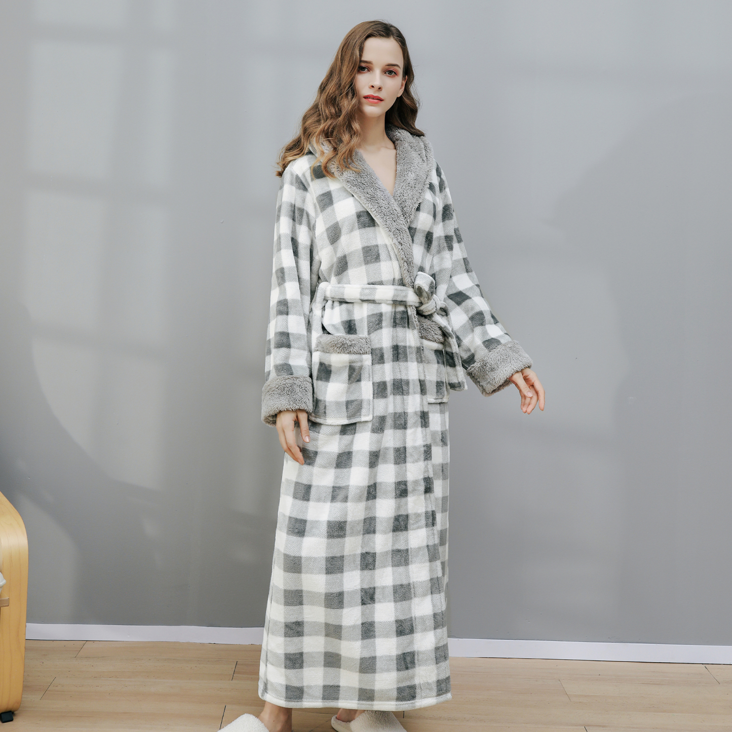 Green Plaid Bathrobe