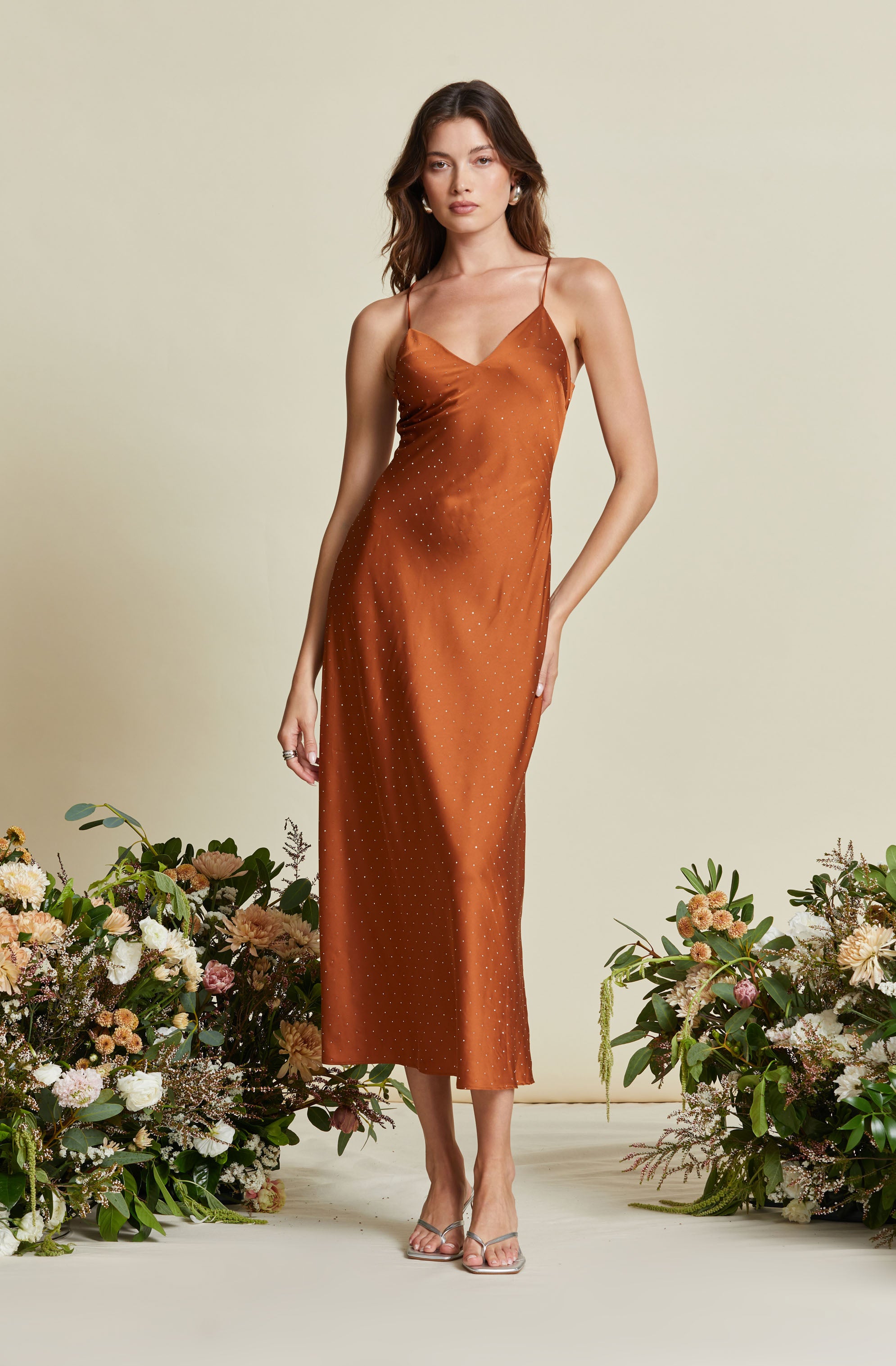 Bonney Rhinestone Maxi Slip Dress-Aljck