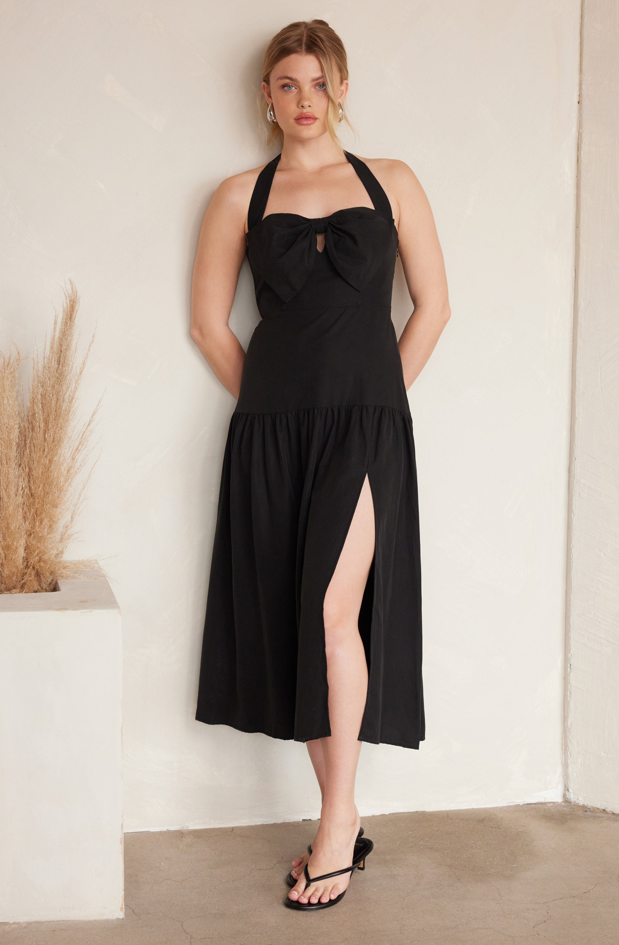 Adara Halter Midi Dress-Aljck