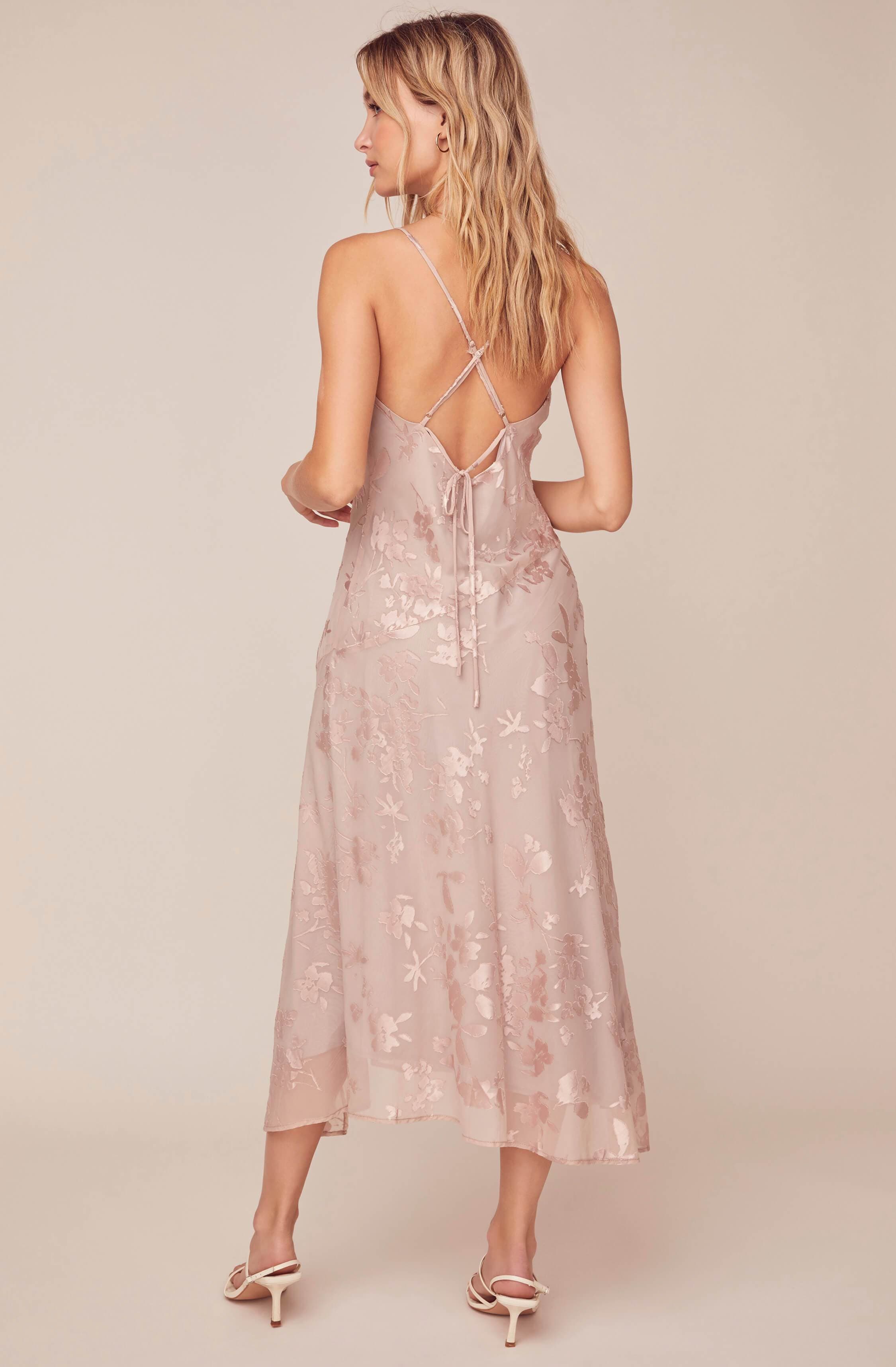 Gaia Floral Jacquard Midi Dress-Aljck