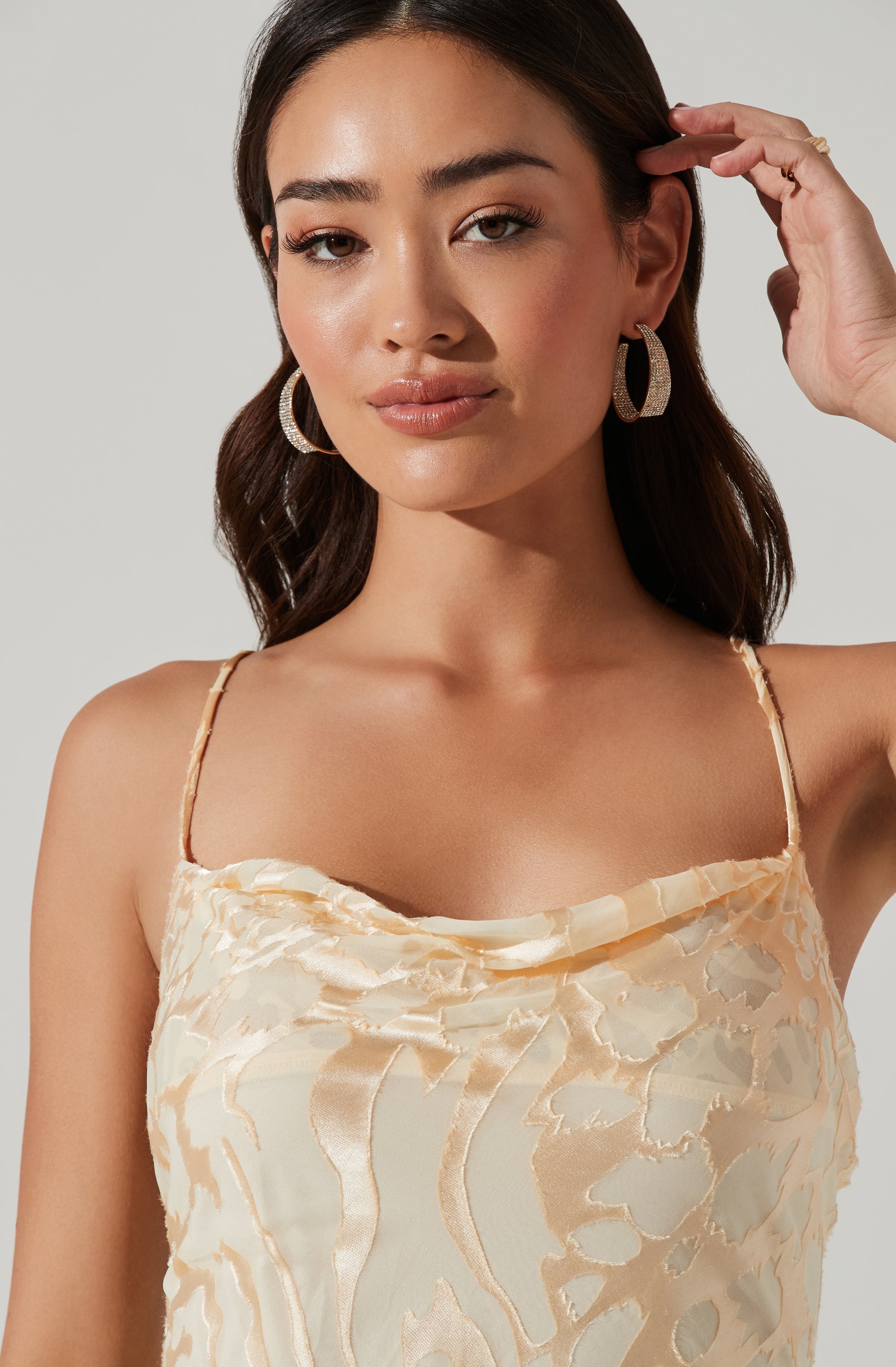 Gaia Burnout Floral Midi Dress-Aljck